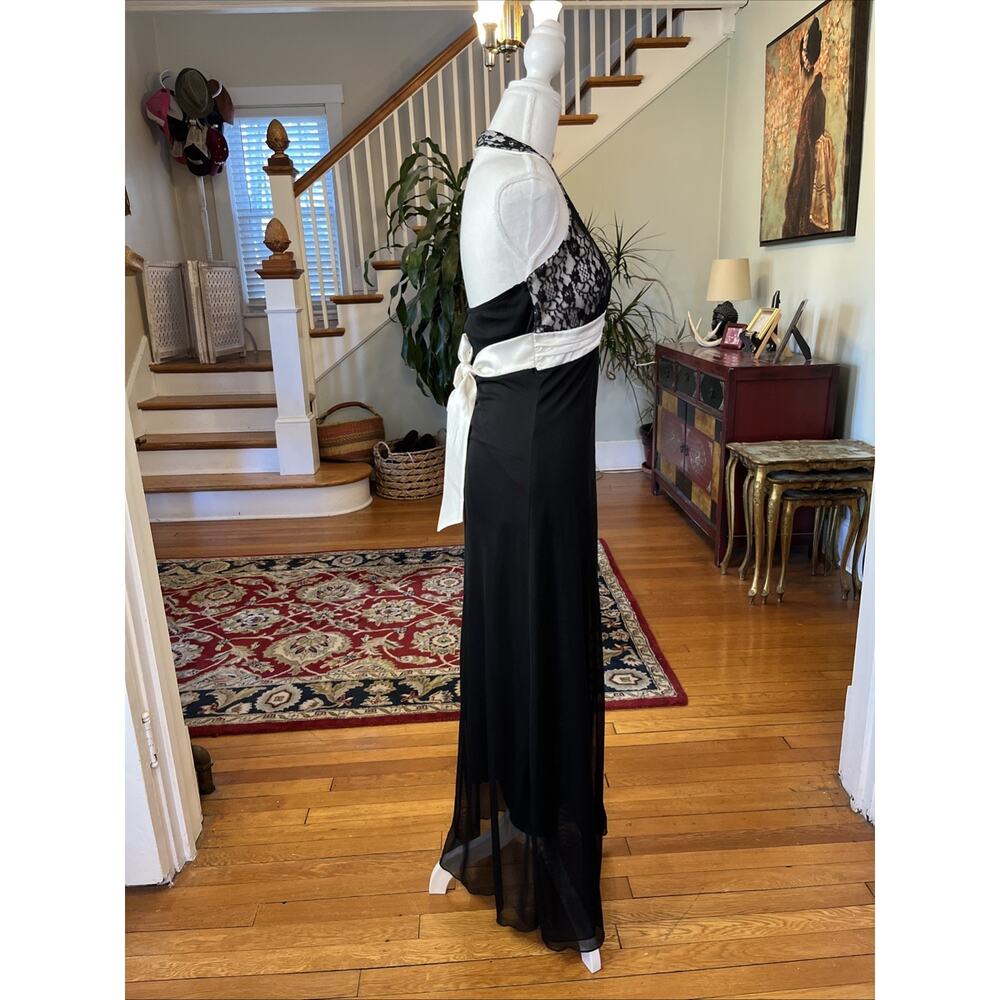 Vintage Taboo S M Y2k Halter Dress Lace Whimsygoth Sheer Babydoll Maxi Prom Hoco - Picture 5 of 15